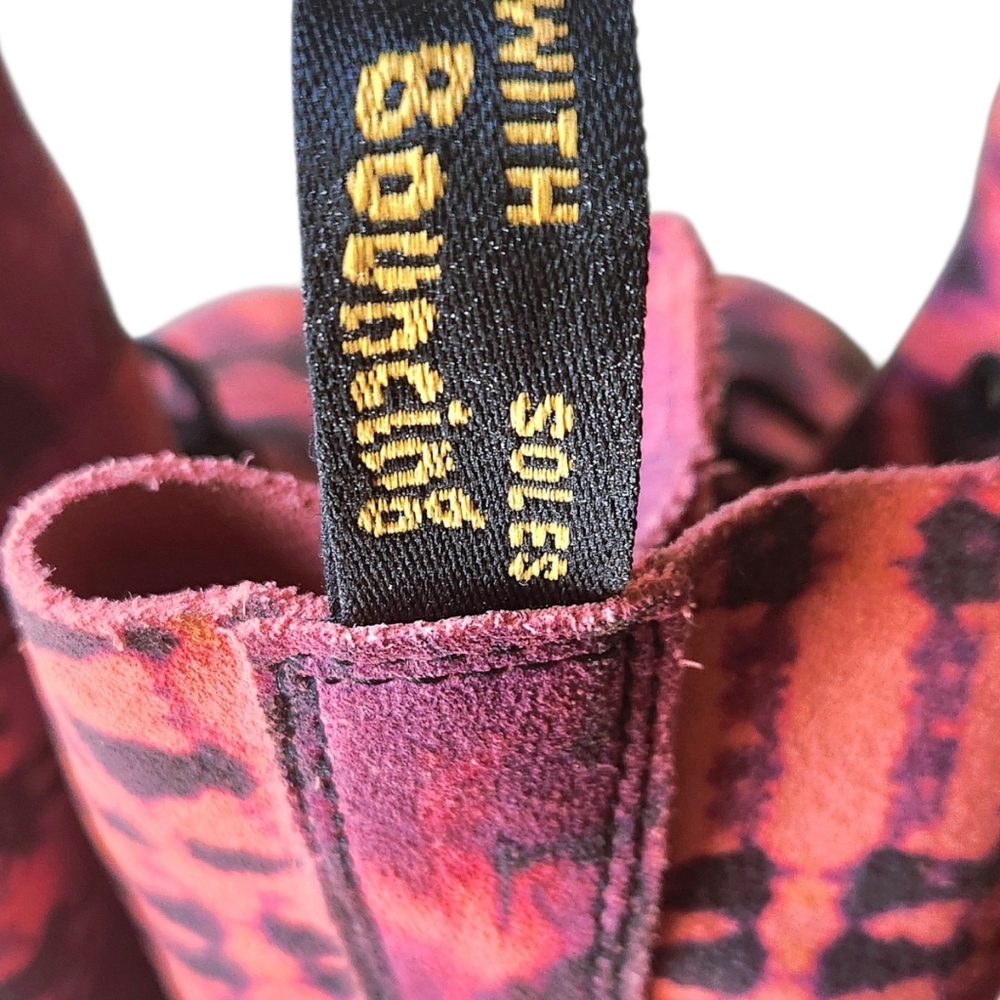 Dr. Martens Tie-Dye Combat Boots in Pink & Black - Picture 5 of 8